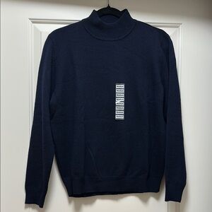 Charter Club Blue Turtleneck Sweater with Ribbed Detailing